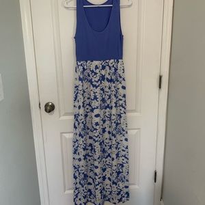 Blue Floral Bottom Maxi Dress
